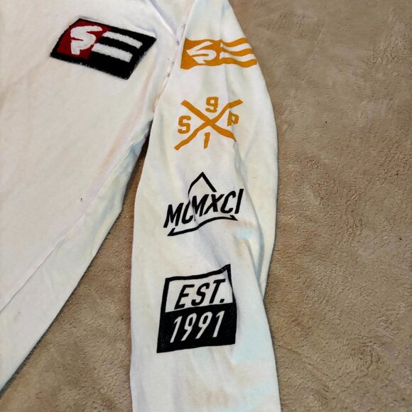 Southpole Long Sleeve Graphic Patch Shirt – White – Size Small - Picture 5 of 11